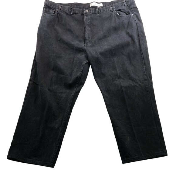 Arizona Mens Jeans Size 54 Loose Fit Straight Leg Black Denim Casual 100% Cotton - Picture 1 of 16